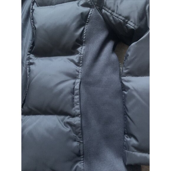 GAP Jacket Womens M Puffer Coat Puff Hooded Down Fill Waterfowl Navy RN54023 - Picture 4 of 10